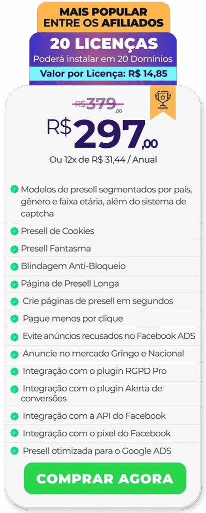 super presell 20 licenças