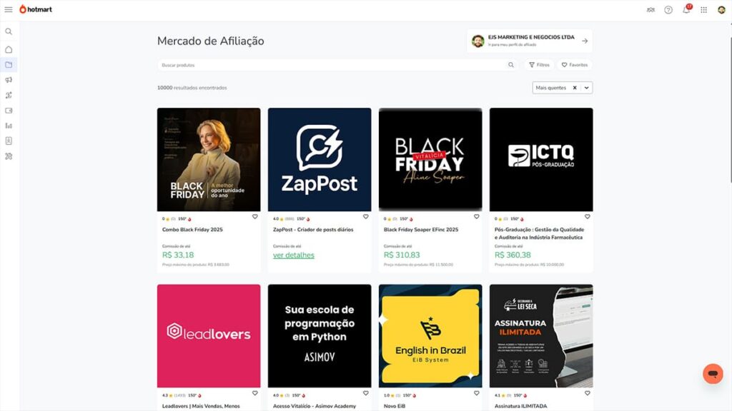 Mercado de Afiliação Hotmart