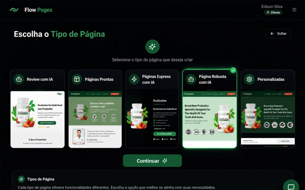 tipos de páginas flow pages