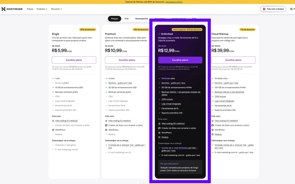 Hostinger Plano Unlimited